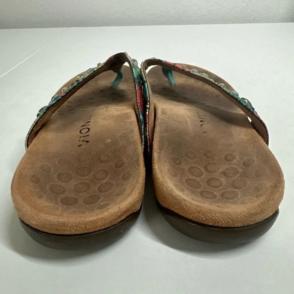 Vionic Lucia Snake Multi Gem-Stoned Thong Flip Flop Women's Size 7 Sandal